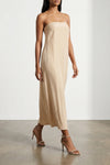 giulia monochromatic striped silk and viscose midi dress