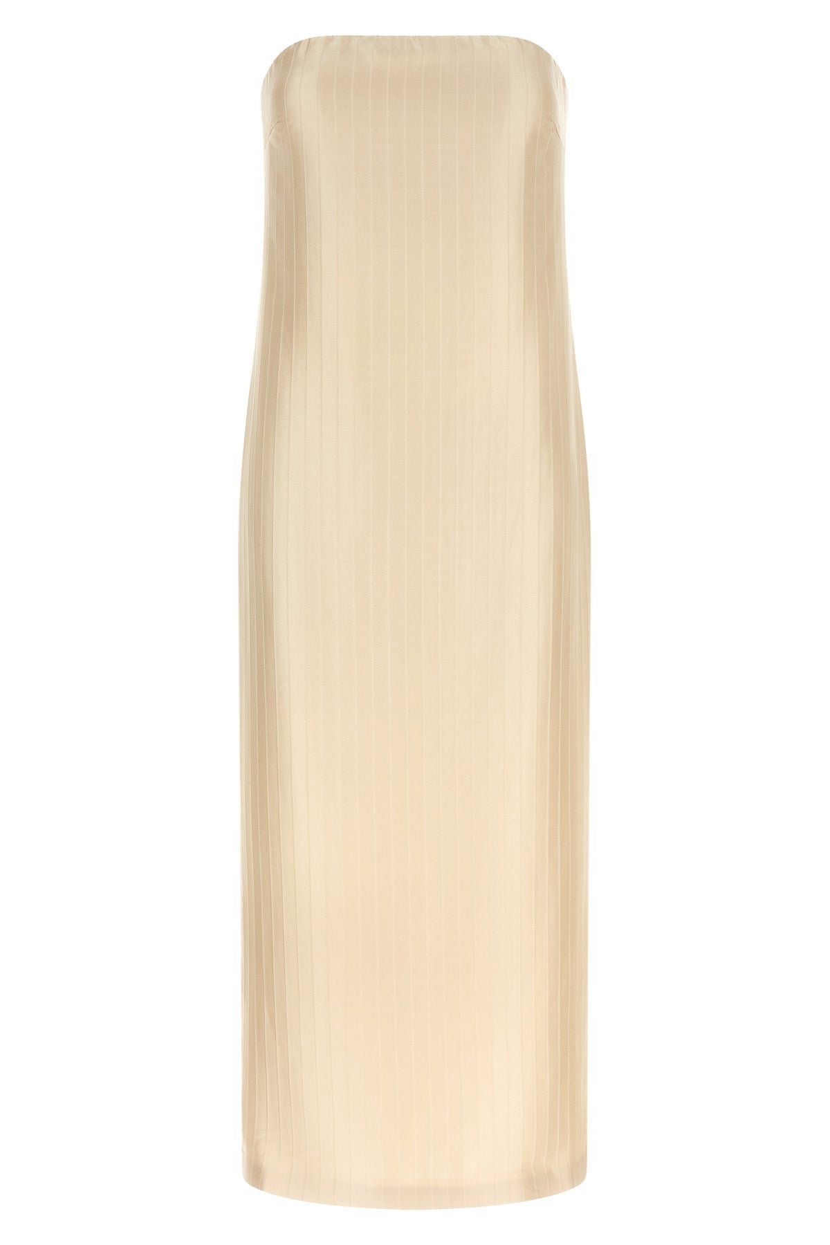 giulia monochromatic striped silk and viscose midi dress