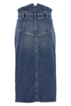 midi skirt in cotton denim