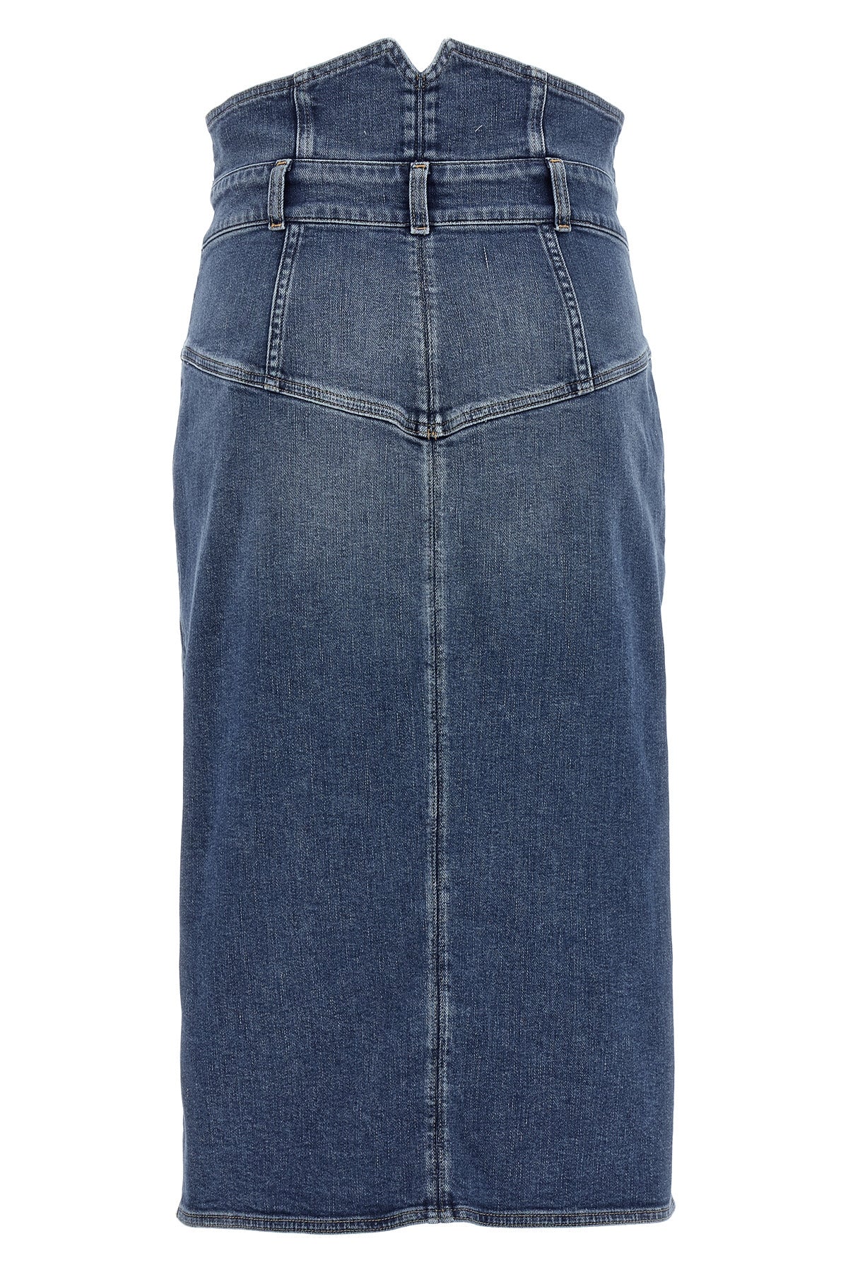 midi skirt in cotton denim