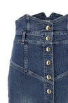 midi skirt in cotton denim