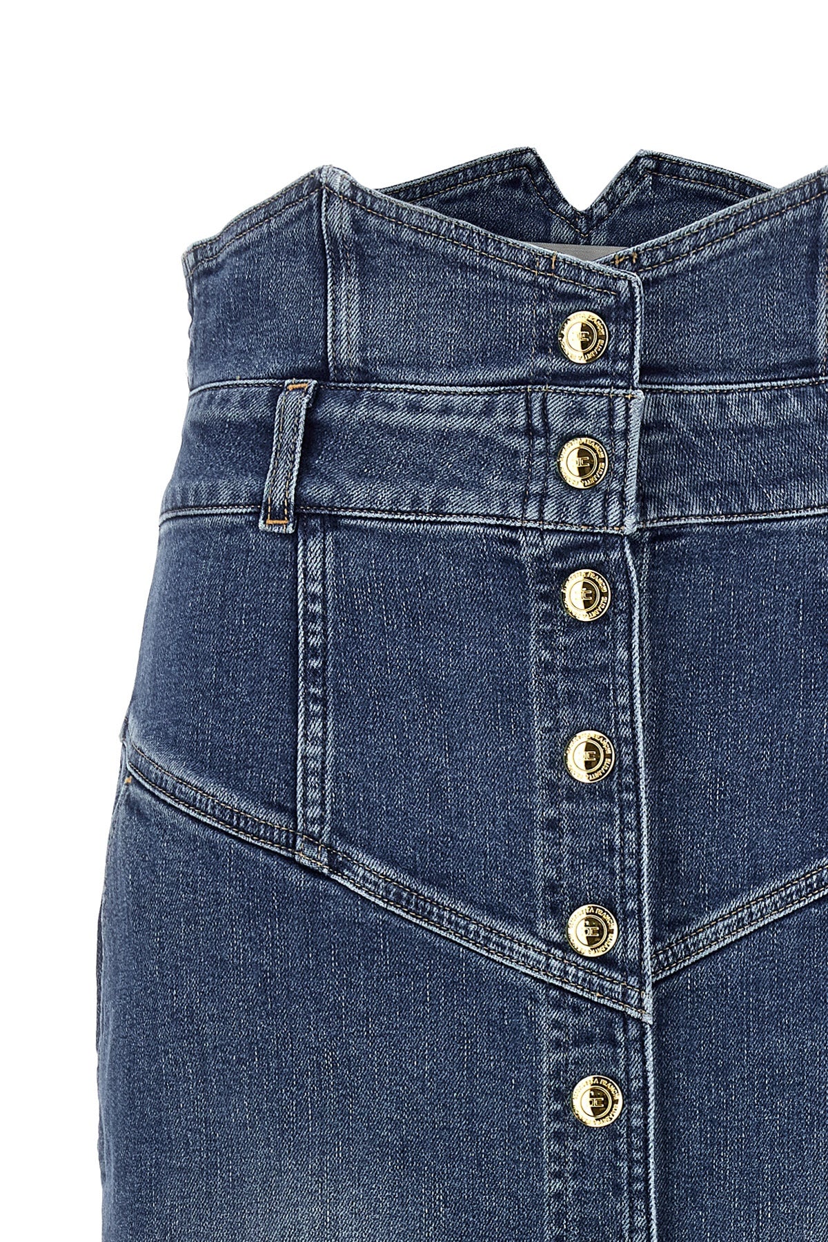 midi skirt in cotton denim