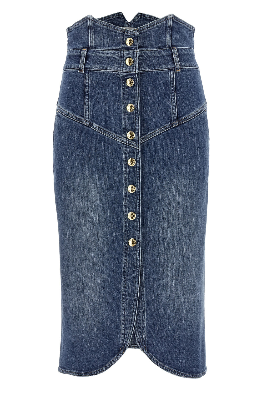 ELISABETTA FRANCHI 42 midi skirt in cotton denim