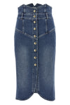 midi skirt in cotton denim