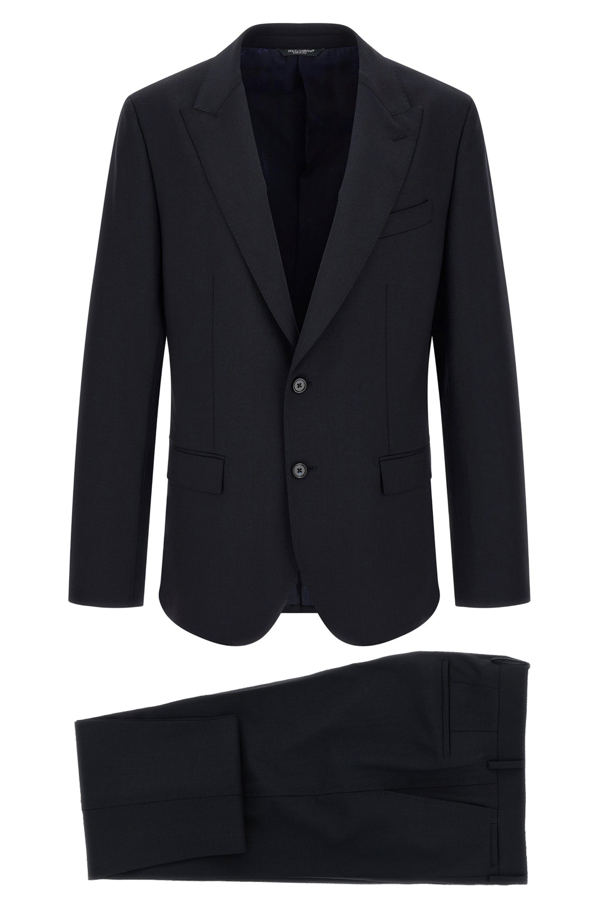 the navy blue dolce&gabbana suit in fine virgin wool gabardine