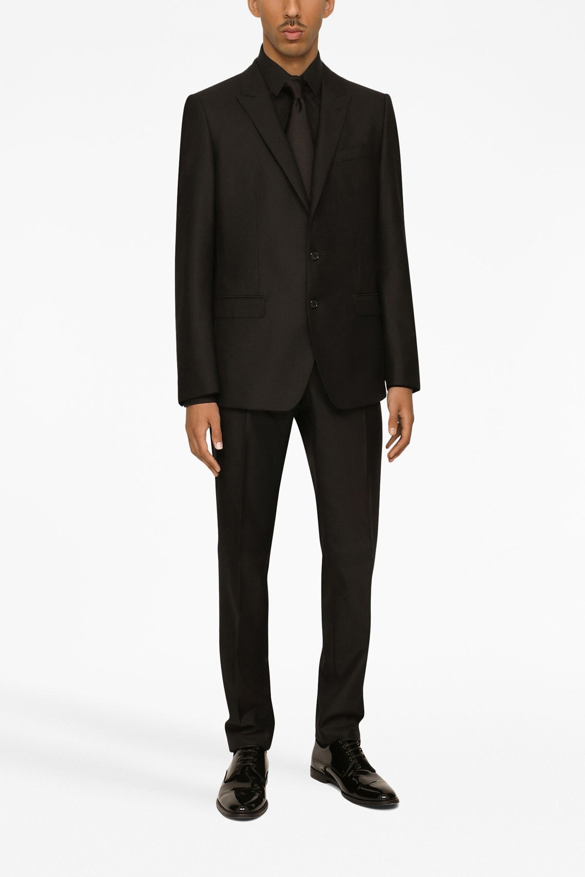 single-breasted martini wool and silk canvas suit