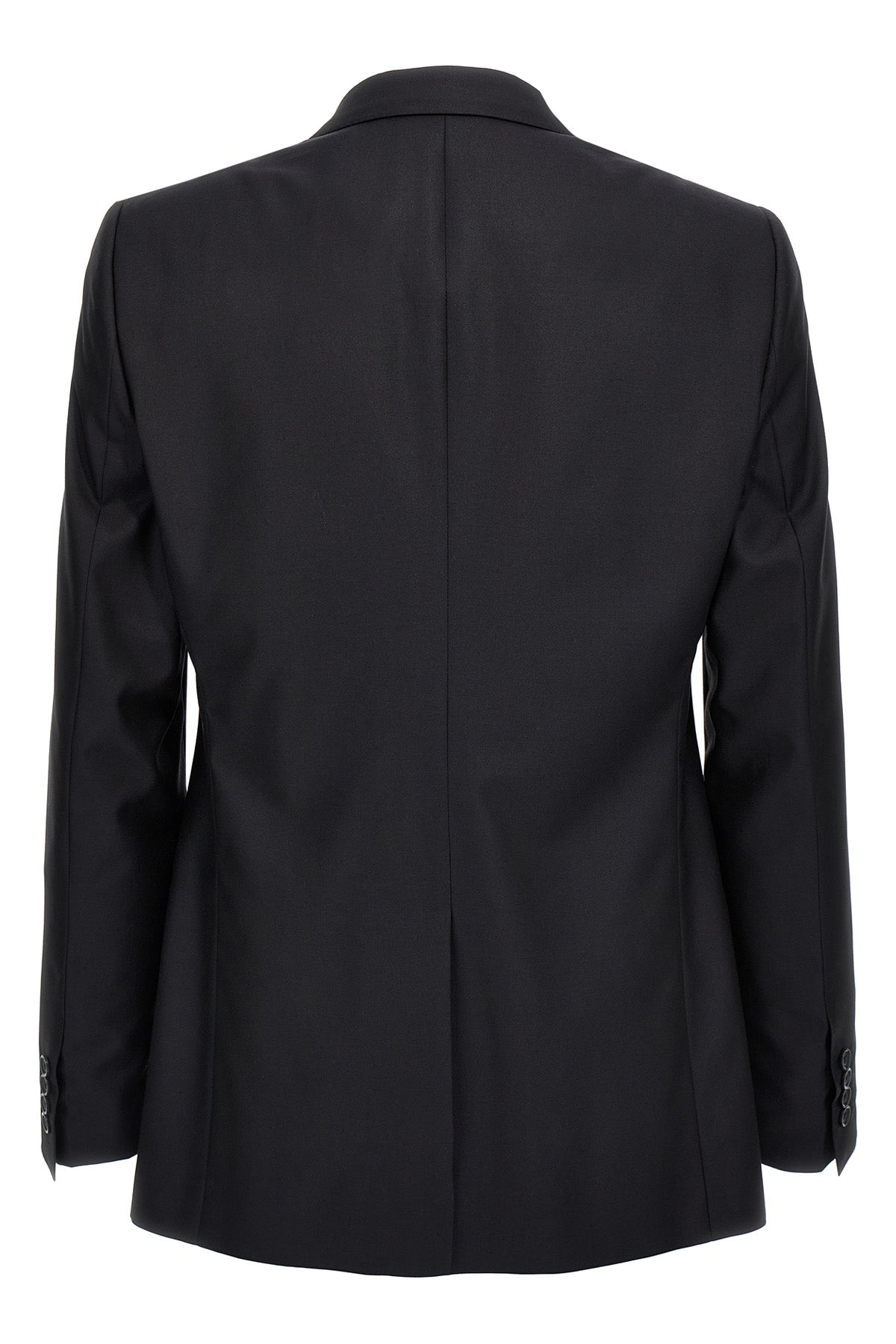 single-breasted martini wool and silk canvas dress