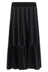 the elisabetta franchi midi skirt redefines the volumes of the womens wardrobe