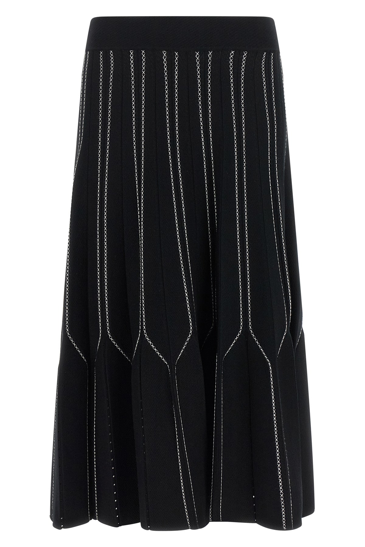the elisabetta franchi midi skirt redefines the volumes of the womens wardrobe
