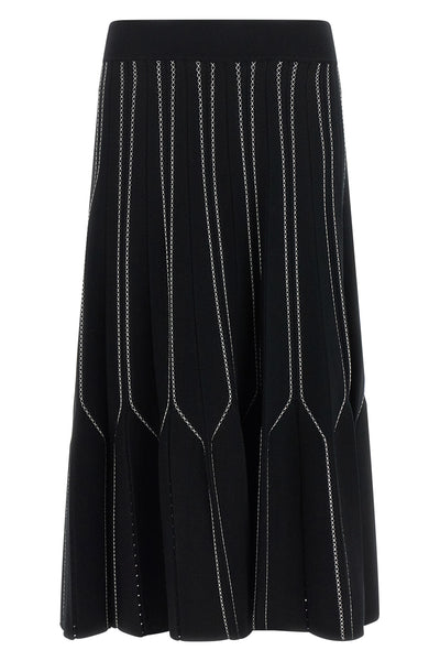 the elisabetta franchi midi skirt redefines the volumes of the womens wardrobe
