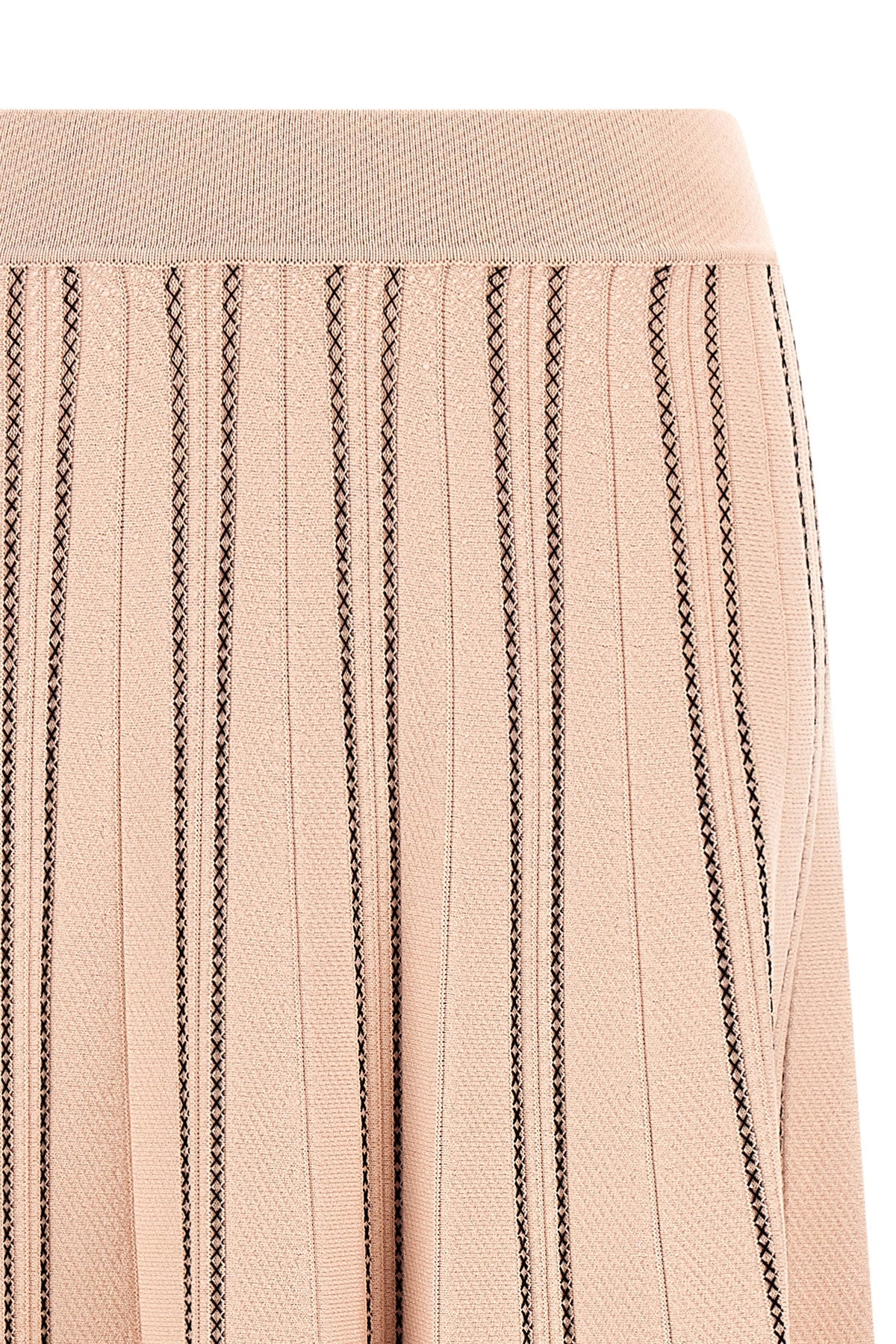 elisabetta franchi midi skirt redefines the silhouette through sophisticated kni