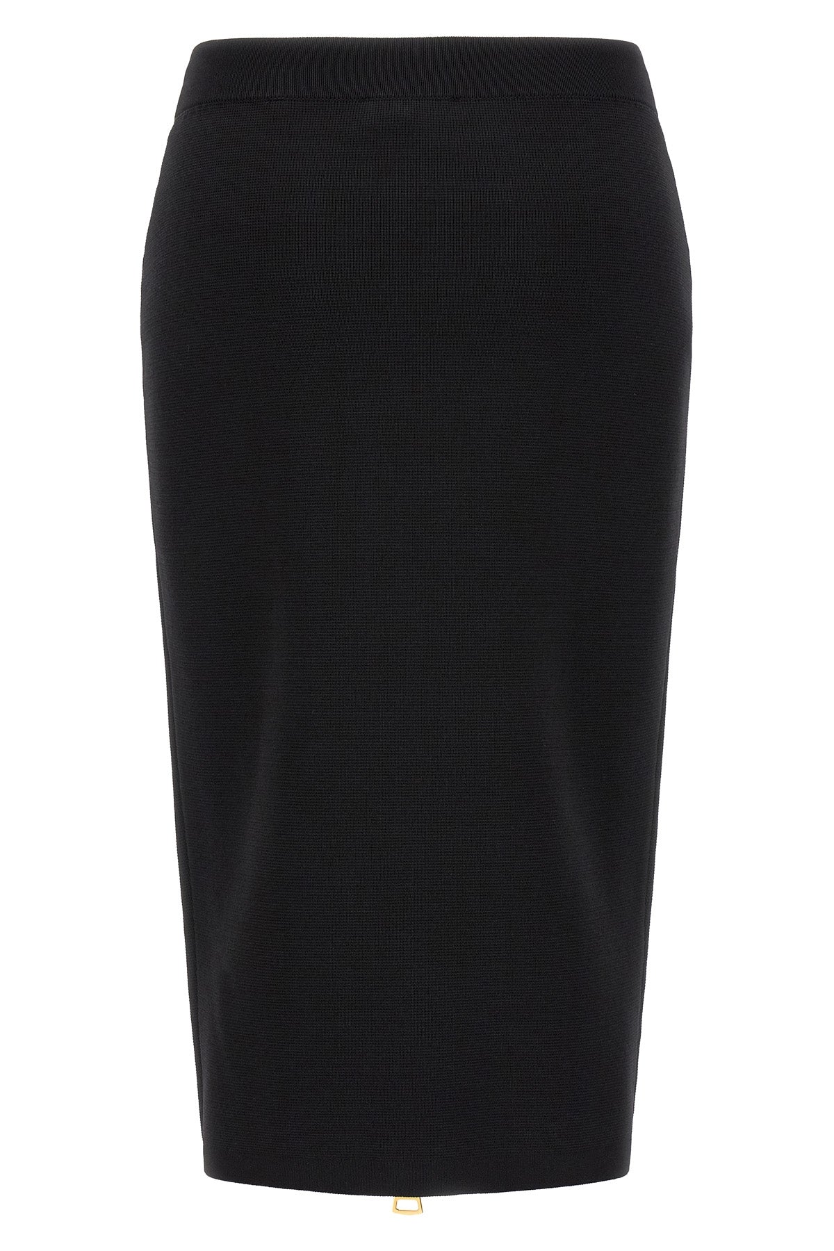 the elisabetta franchi midi skirt redefines the codes of contemporary tailoring