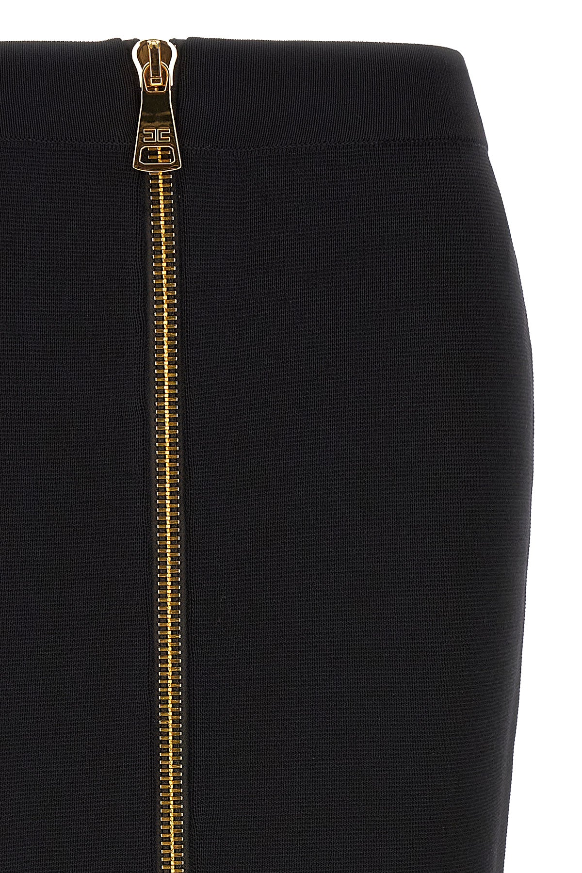 the elisabetta franchi midi skirt redefines the codes of contemporary tailoring