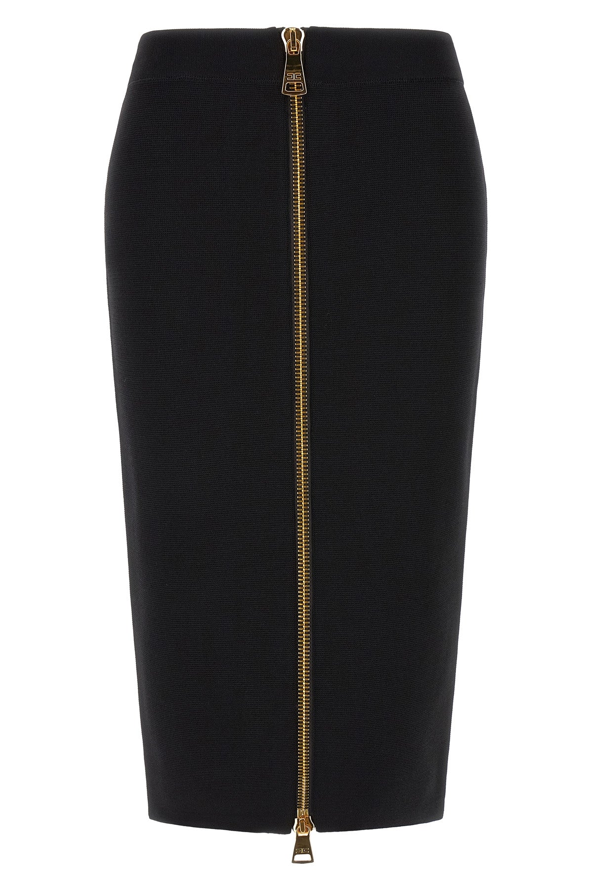 the elisabetta franchi midi skirt redefines the codes of contemporary tailoring