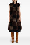 long shearling vest