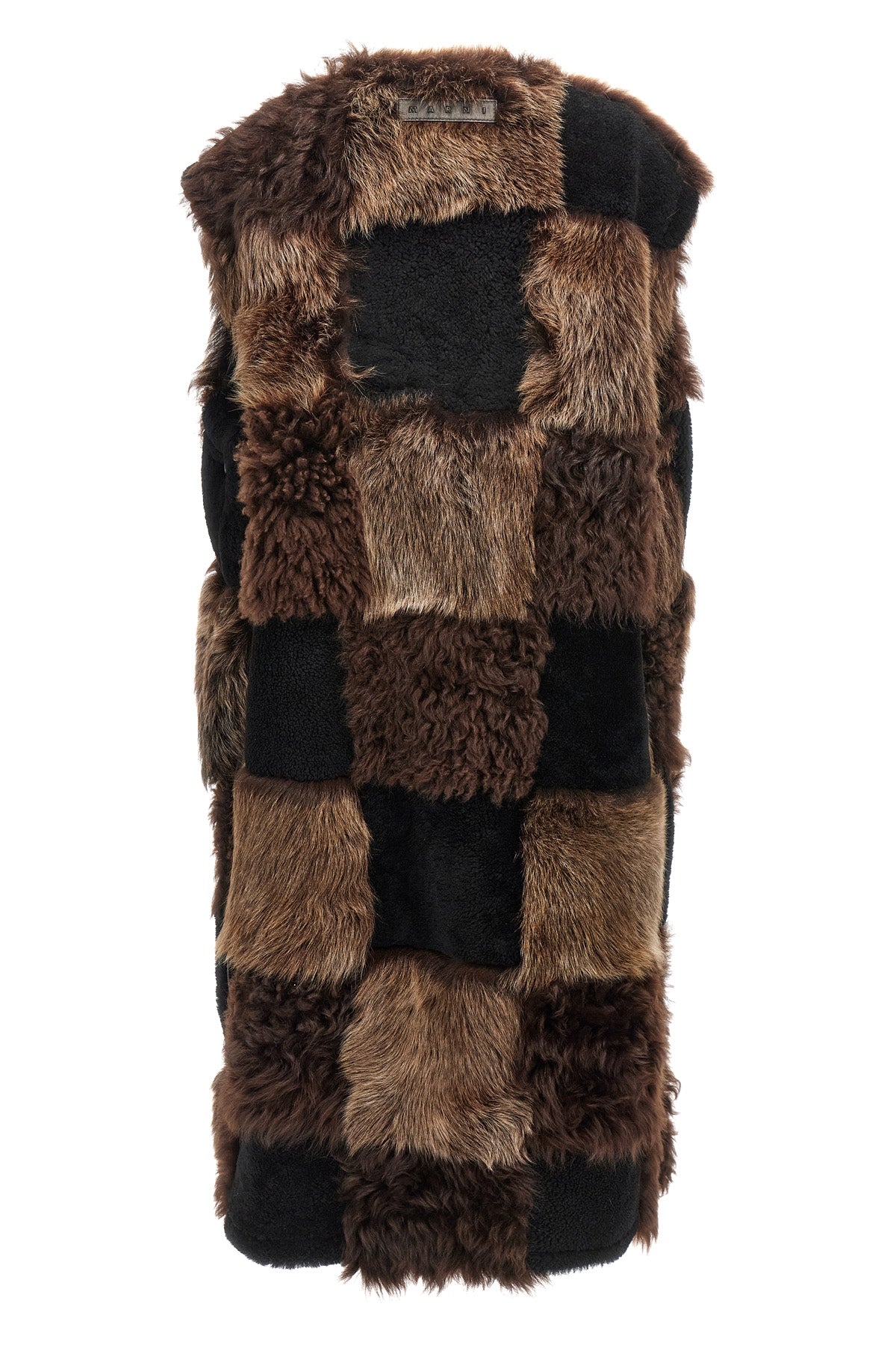 long shearling vest