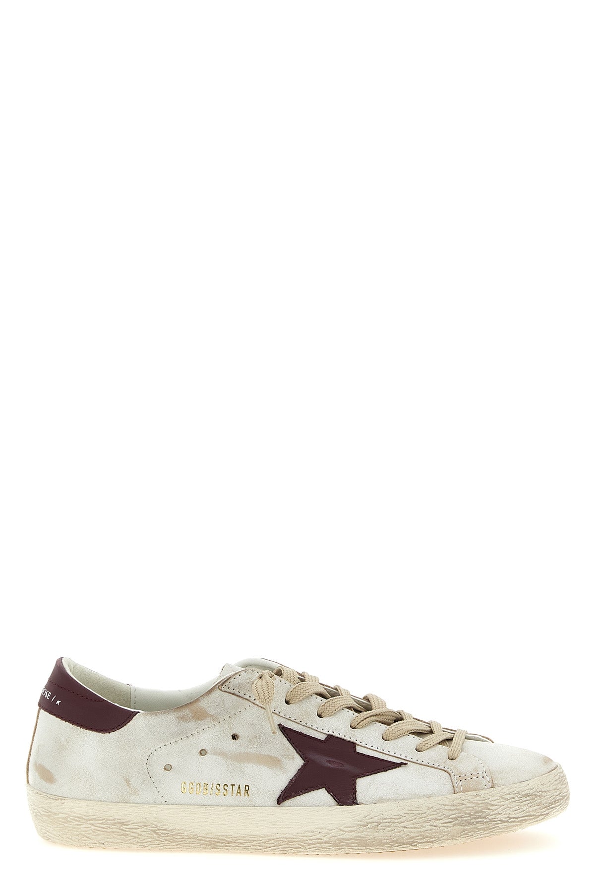 superstar used-effect leather sneakers