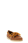 aged leather boat shoe