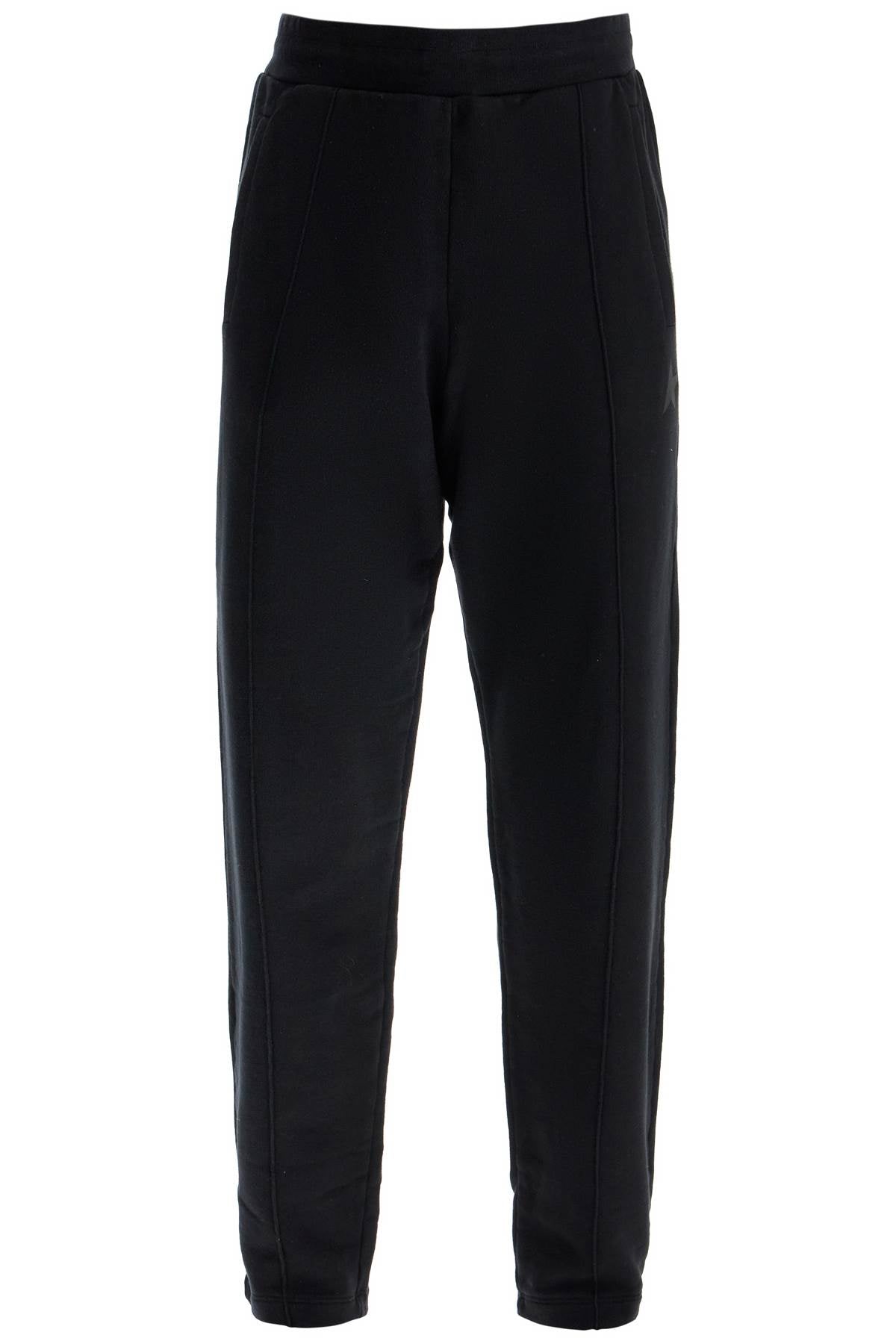 high-waisted black cotton jogger pants