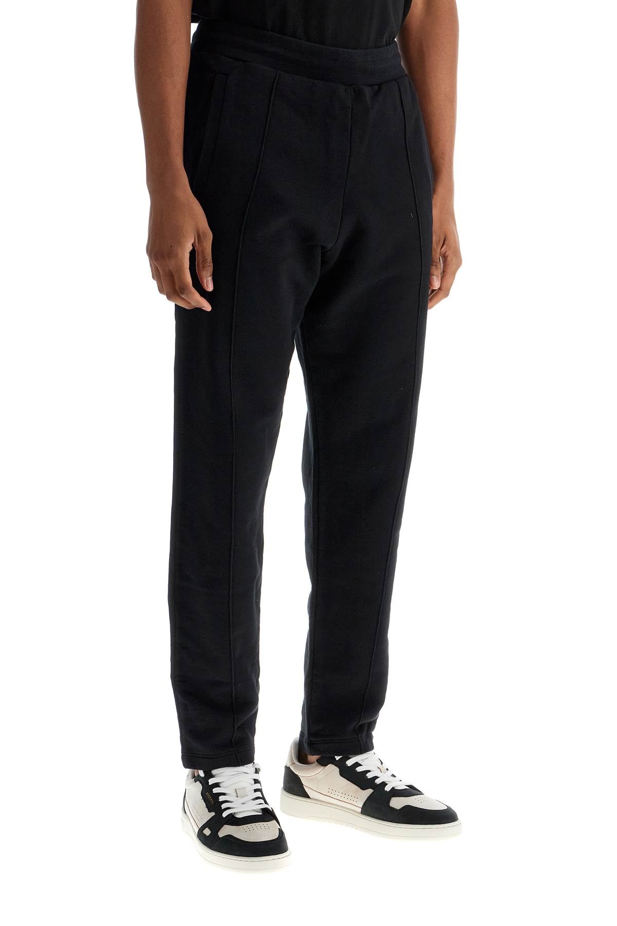 high-waisted black cotton jogger pants