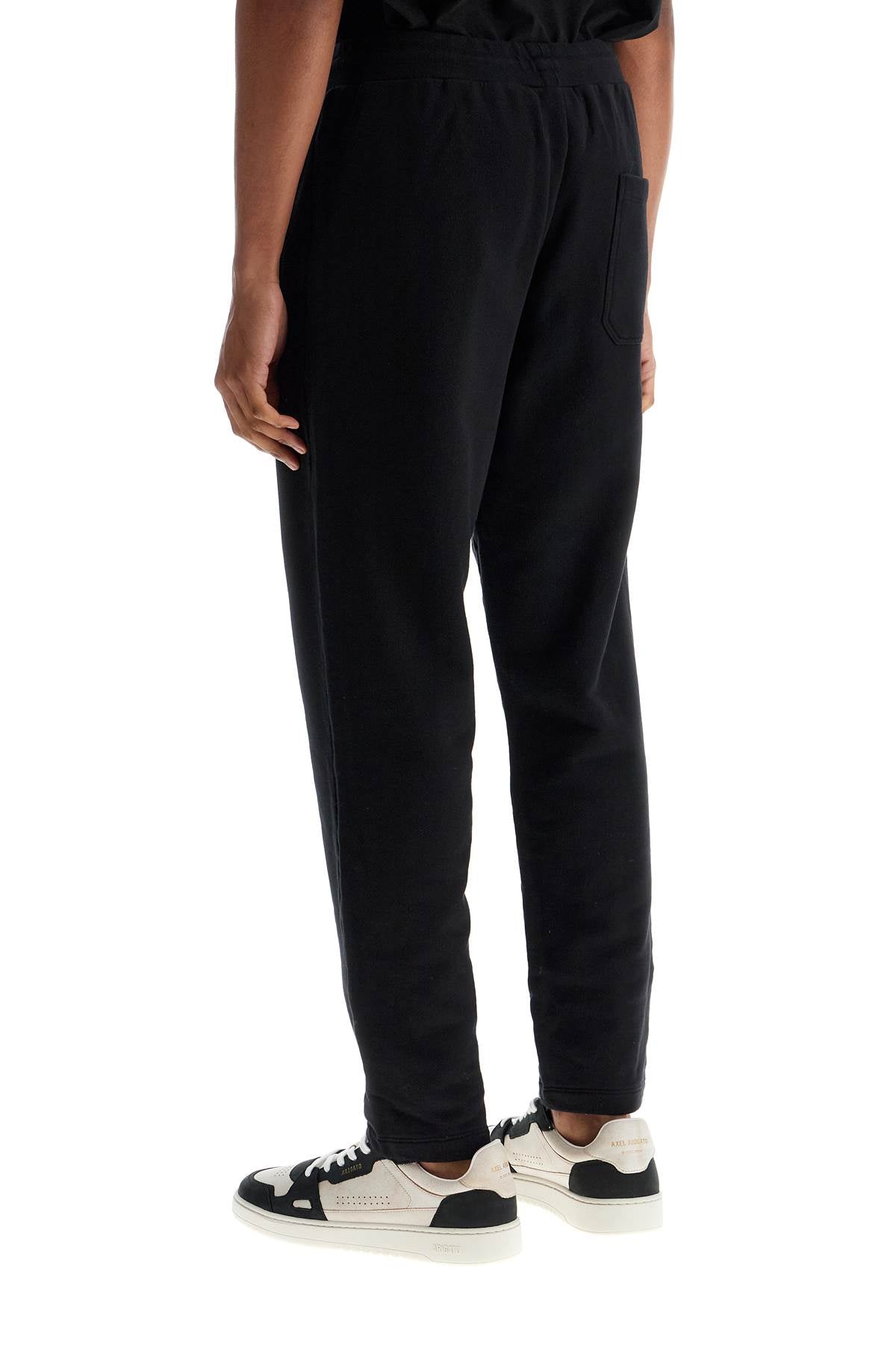 high-waisted black cotton jogger pants