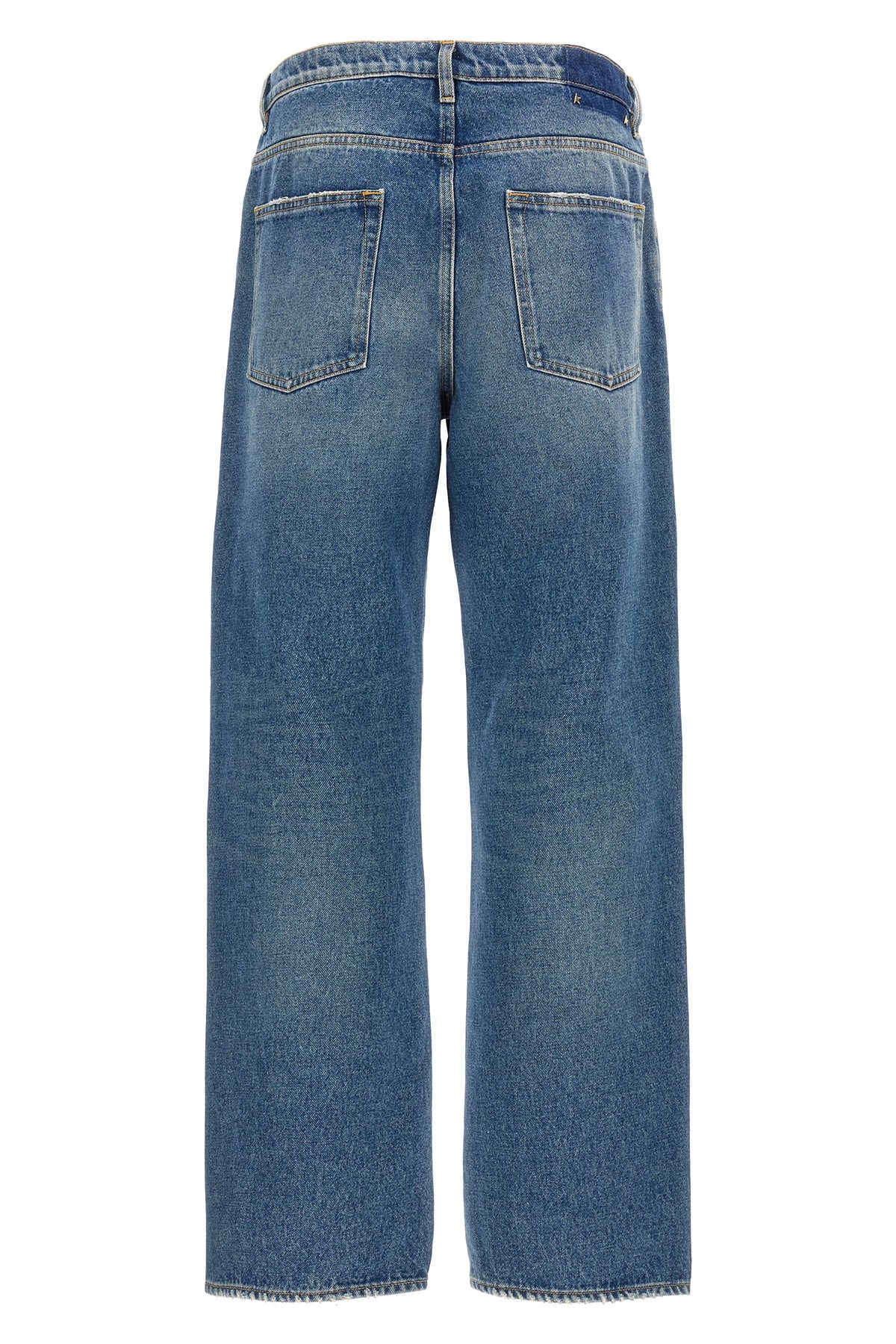 skate used-effect stonewashed cotton denim jeans