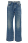 skate used-effect stonewashed cotton denim jeans