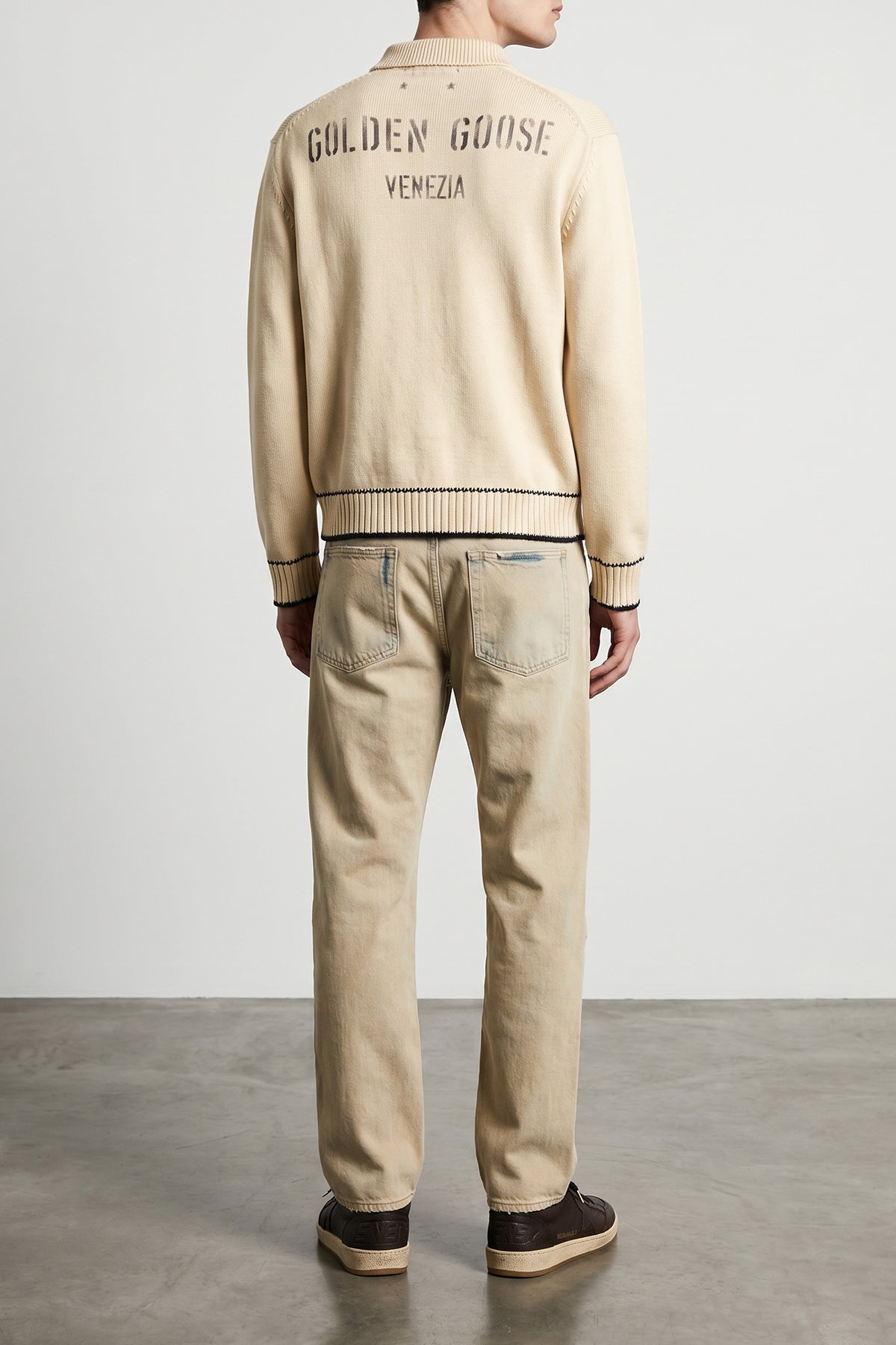 knitted cotton rindley polo shirt