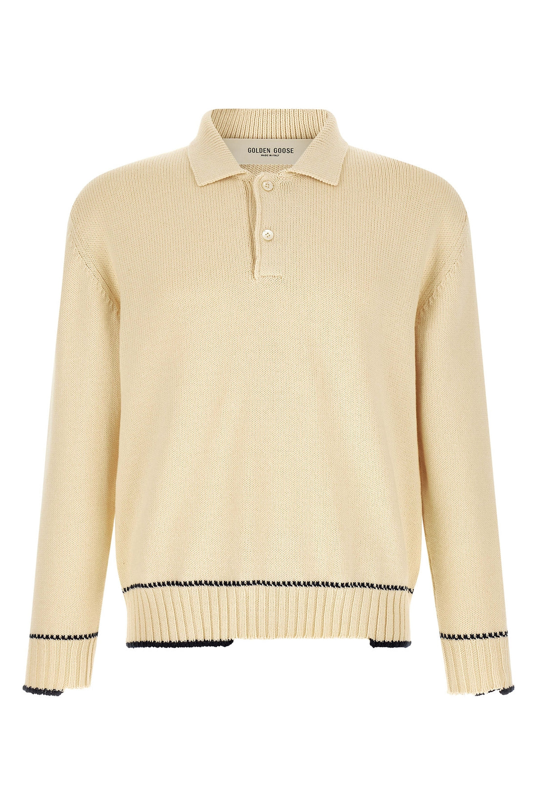 GOLDEN GOOSE S knitted cotton rindley polo shirt