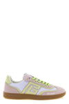 balmain swan suede and mesh sneakers