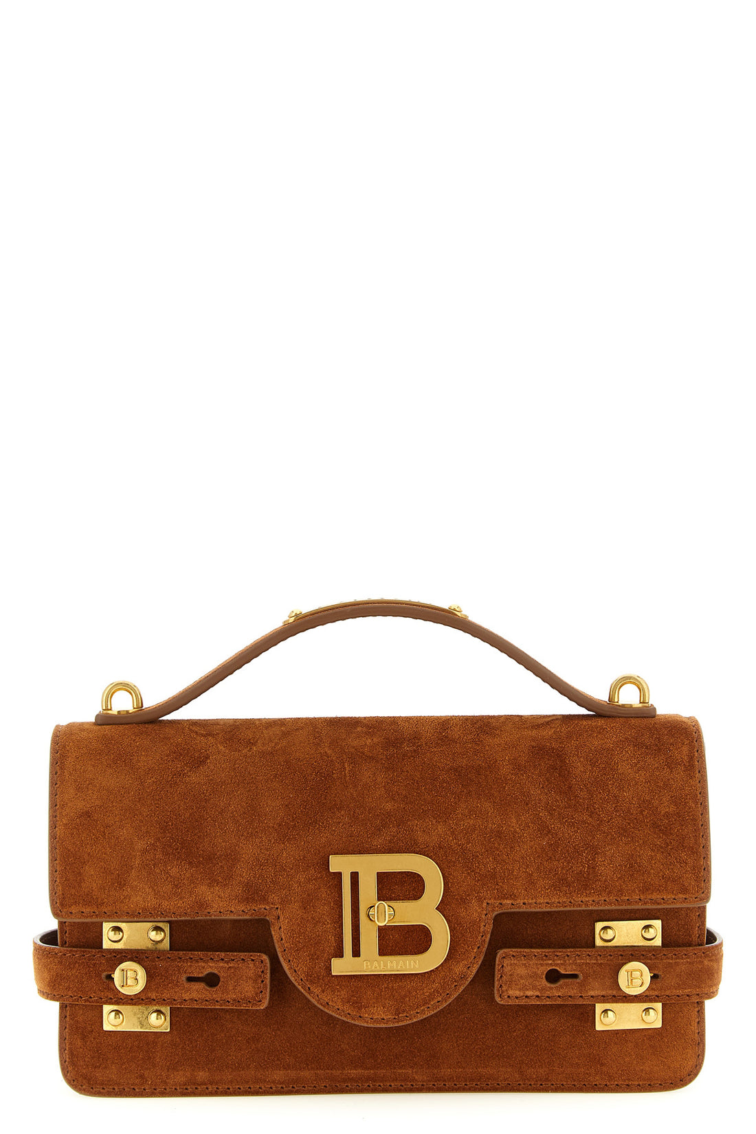 BALMAIN OS b-buzz 24 suede handbag