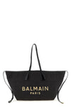 track calf and raffia leather shopping bag