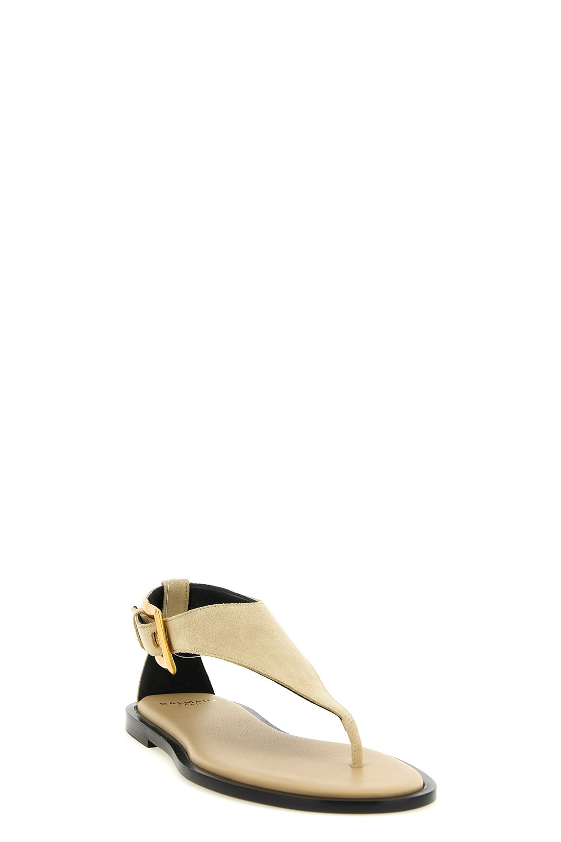 BALMAIN 36.5 anthem thong sandals in deer leather