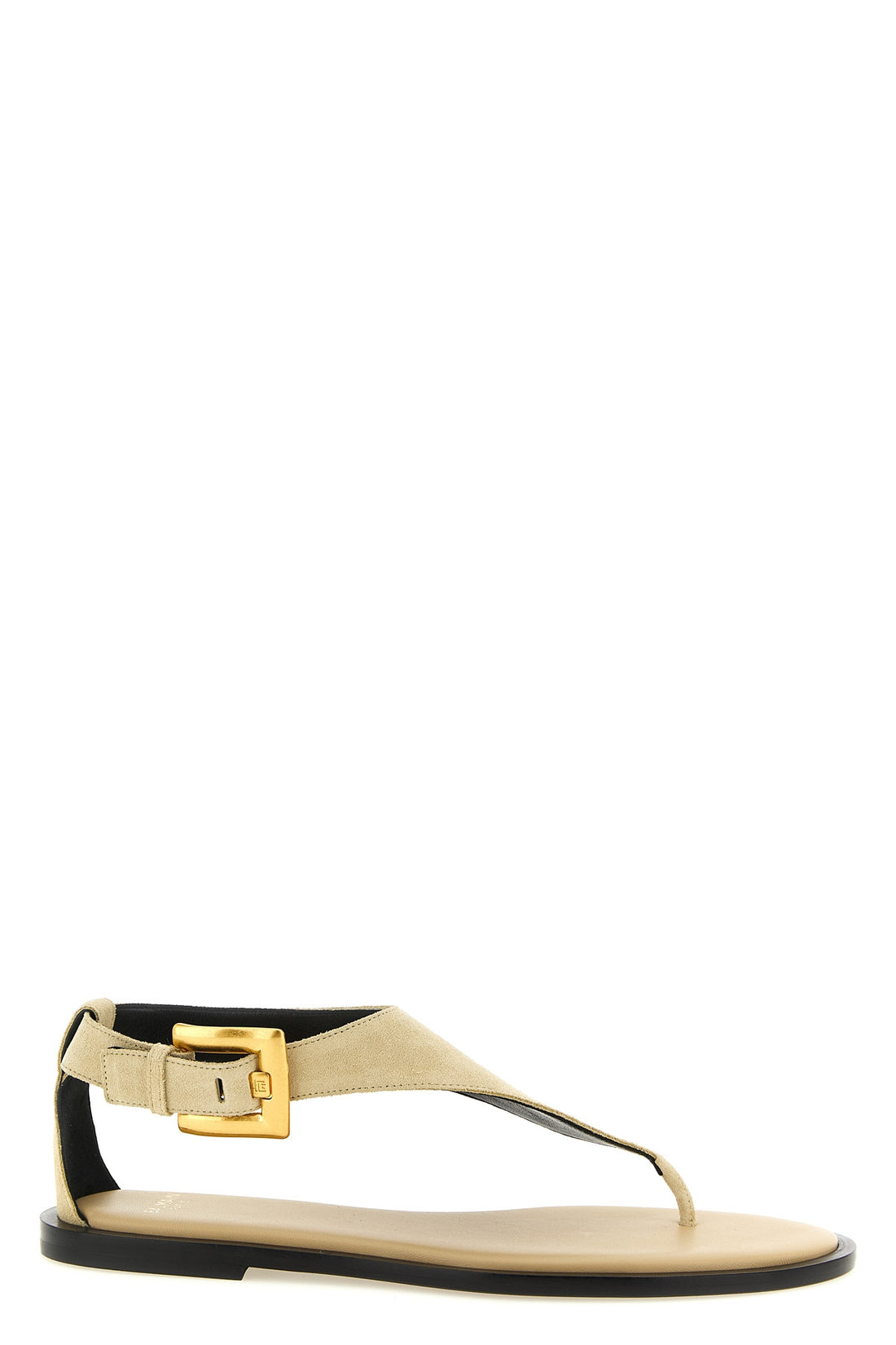 BALMAIN 36.5 anthem thong sandals in deer leather