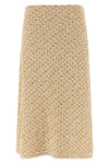 sequin denim-effect tweed midi skirt