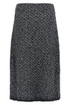 midi skirt in tweed denim effect