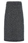 midi skirt in tweed denim effect