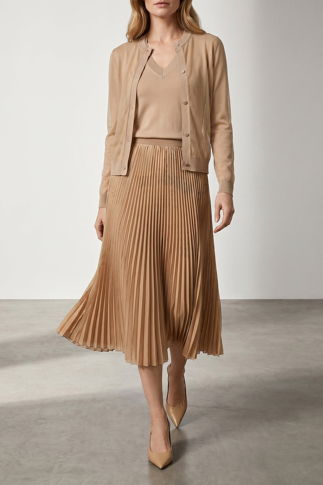 FABIANA FILIPPI 40 midi skirt in pleated fabric