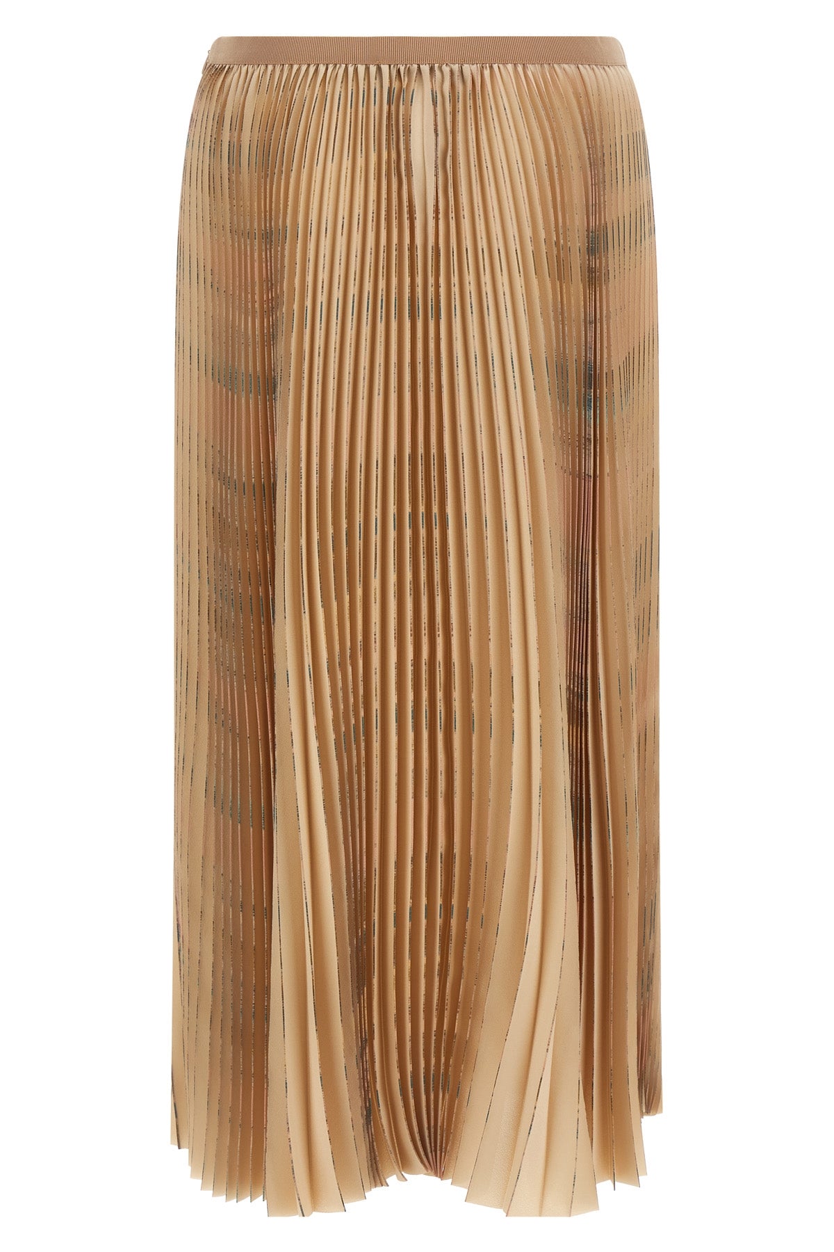 midi skirt in pleated fabric