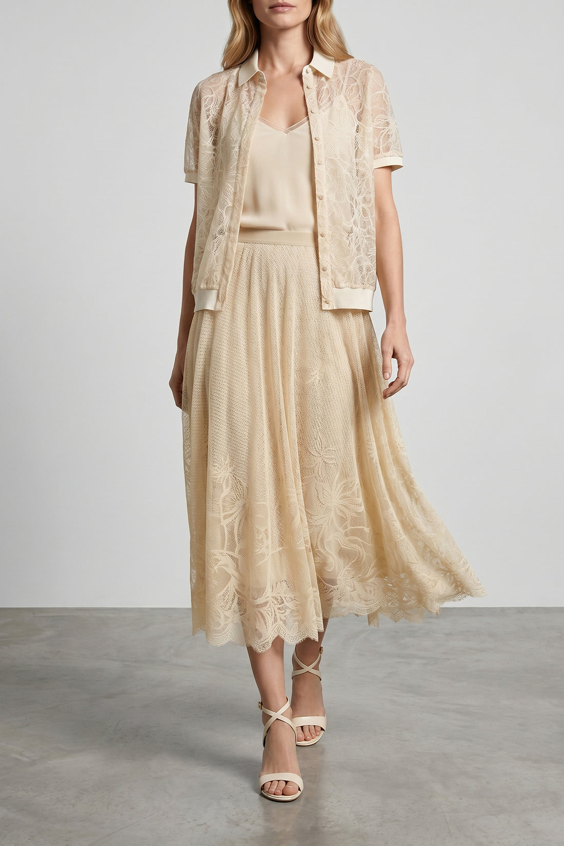 FABIANA FILIPPI 40 crocheted lace midi skirt