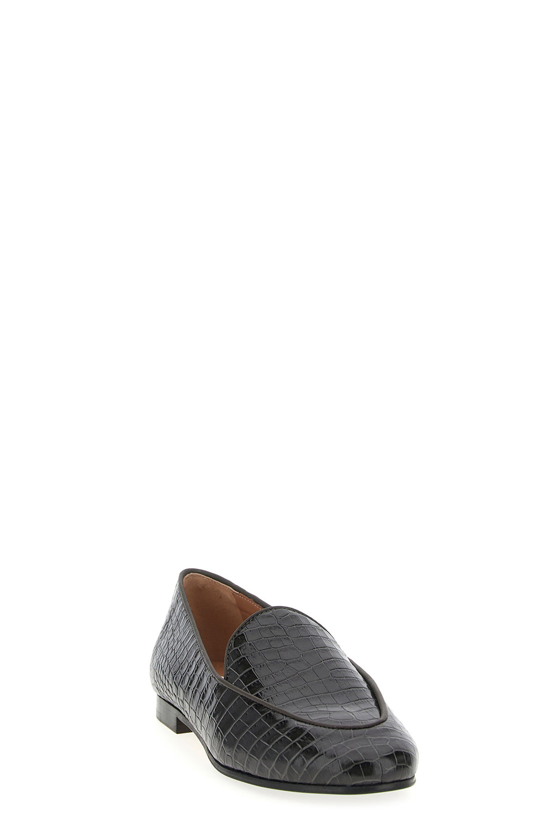 AQUAZZURA 36 guanto loafers in shiny calf leather and eel leather