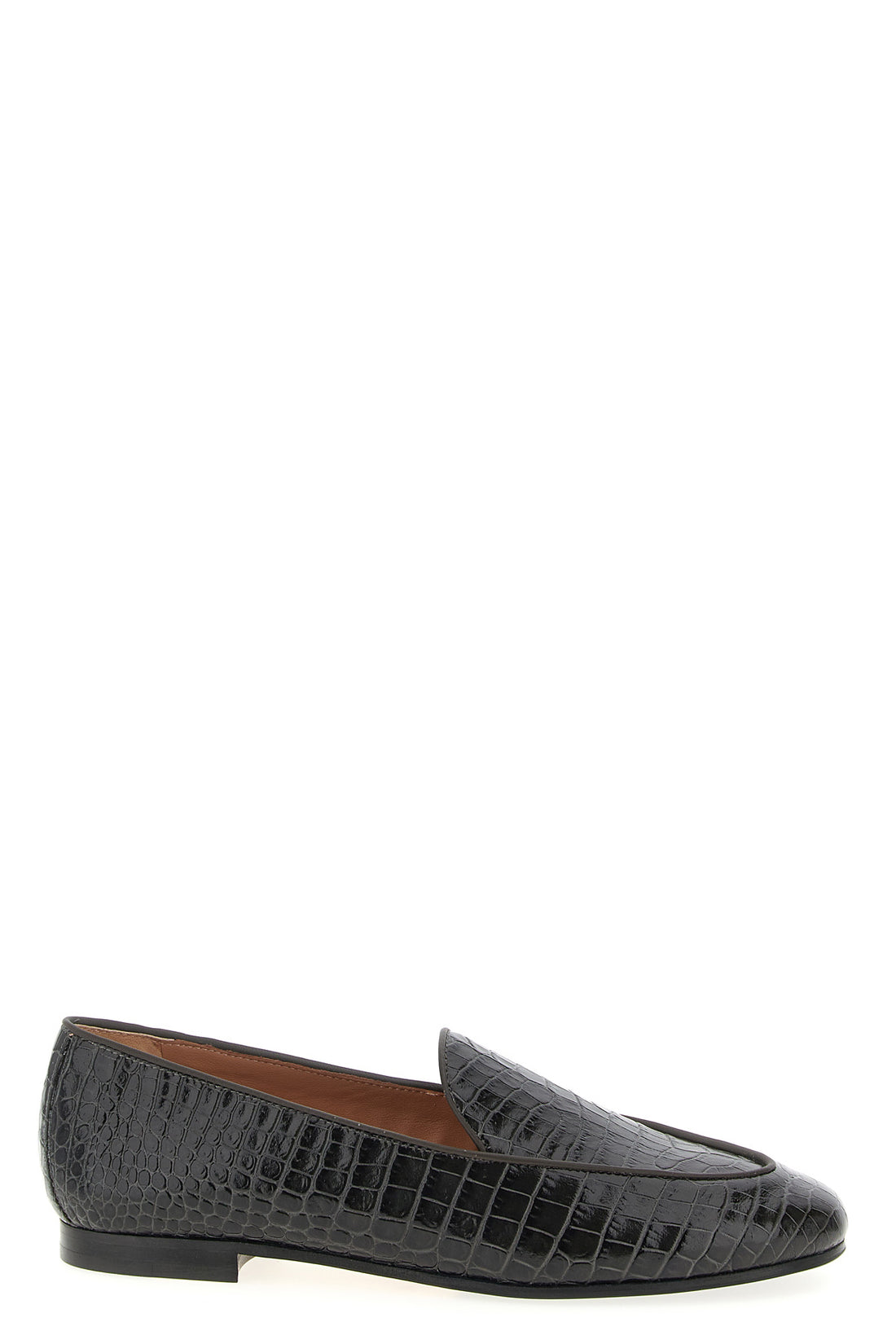 AQUAZZURA 36 guanto loafers in shiny calf leather and eel leather