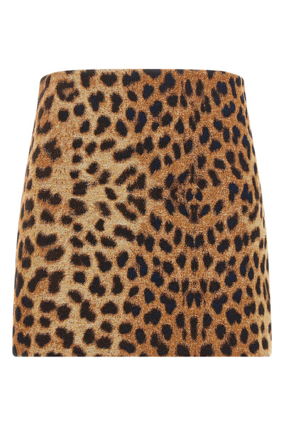 federica bonifaci leopard mini skirt redefines the codes of animalier through