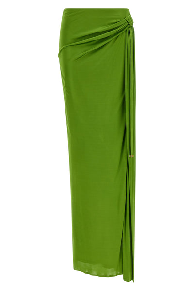 extra long skirt in shiny viscose jersey
