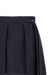 elisabetta franchi mini skirt defines the silhouette through a rigorous sartoria