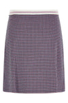 houndstooth patterned viscose blend miniskirt