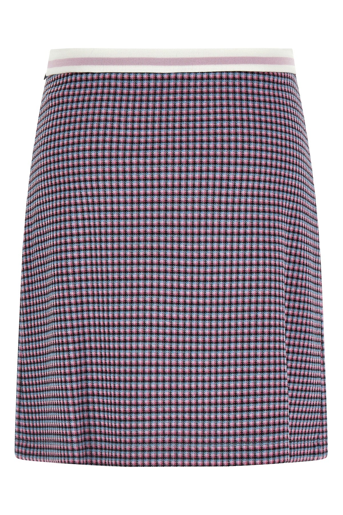houndstooth patterned viscose blend miniskirt