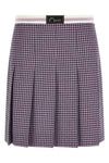 houndstooth patterned viscose blend miniskirt