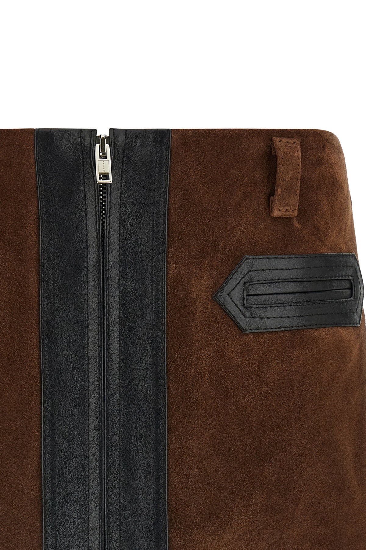 the marni miniskirt in fine suede redefines the codes of structured clothing thr