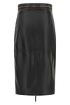 the elisabetta franchi midi skirt defines a rigorous pencil silhouette through a